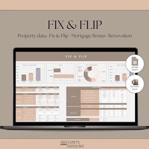 Real Estate Investment Analysis Spreadsheet Fix & Flip Rehab Calculator Property Renovation Budget Mortgage Financing Comparison Tool Excel