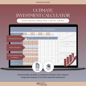 Intrinsic Value Calculator Stock Valuation Spreadsheet Financial Company Analysis Tool Google Sheets Excel Fundamental Analysis Research