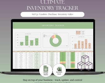 Small Business Inventory Tracker: Google Sheets, Excel Template (Digital Download)