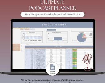 Podcast Planner Google Sheets | Episode Guest Tracker, Workflow (Digital Download)
