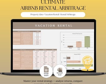 Airbnb Arbitrage Deal Analyzer, Rental Property Management Tracker (Excel, Google Sheets)