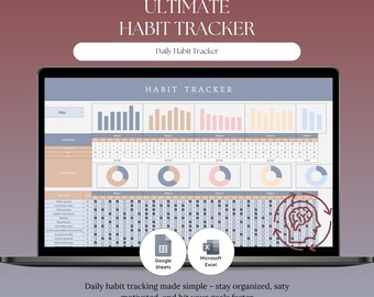 Habit Tracker Excel, Habit Tracker Google Sheets, Habit Tracker Spreadsheet, Monthly Habit Tracker, Weekly Habit Tracker, Digital Download