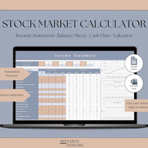 Intrinsic Value Calculator Stock Valuation Spreadsheet Financial Company Analysis Tool Google Sheets Excel Fundamental Analysis Research