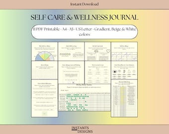 Self Care Wellness Journal Printable | A4, A5, US Letter (PDF Download)