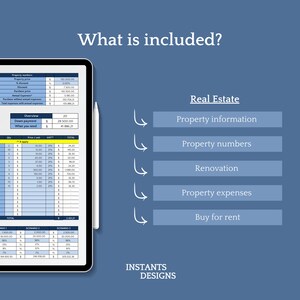 Picture of Real Estate Investment Spreadsheet: Property Analysis, Rental Income ...