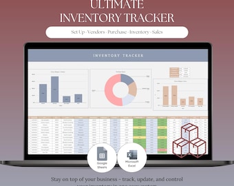 Inventory Management Spreadsheet: Vendors, purchase, inventory and sales tracking (Digital Download)