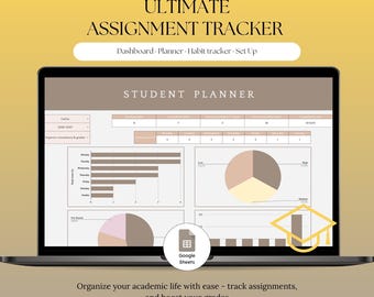 Student Planner, ADHD Assignment Tracker, Google Sheets Academic Organizer (Instant Download)
