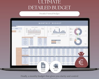 Detailed Annual Budget Template | Couples Finance Planner (Google Sheets, Excel)