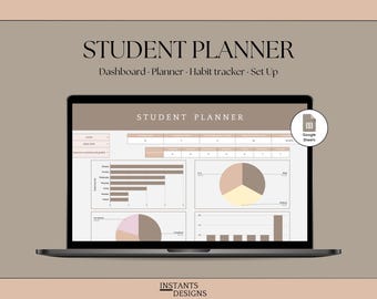 Google Sheets Student Planner | Homework Tracker | School Planner Template | Assignment Organizer | Grade Tracker | Study Planner