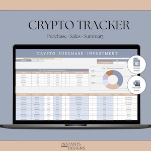 Krypto Tracker Google Sheets & Excel | Portfolio-Arbeitsblatt | FIFO-Methode Kapitalgewinne Rechner | Bitcoin Ethereum Altcoin Tracker