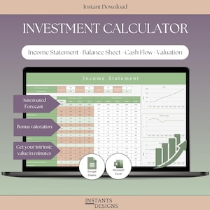 Mercado de valores para Excel y Google Sheets, Valoración de empresas, Modelo financiero, Valor intrínseco, Estado de resultados, Balance general, Flujo de caja