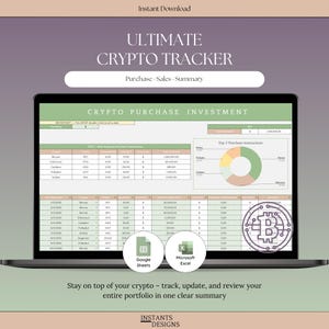 Crypto Portfolio Tracker Spreadsheet | FIFO Capital Gains Calculator (Google Sheets, Excel)