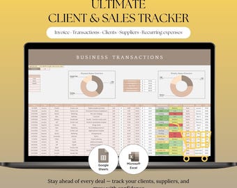 Client Sales Tracker Spreadsheet (Excel Google Sheets) (Digital Download)