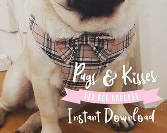 DIY Dog Harness Sewing Pattern and Full Instructions PDF Download, Extra Small to Extra Large