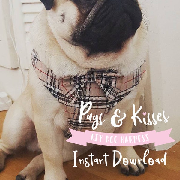 DIY Dog Harness Sewing Pattern and Full Instructions PDF Download, Extra Small to Extra Large