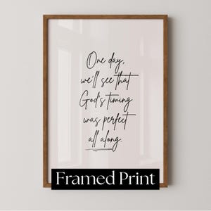 Jeremiah 29:11 Inspired – “God’s Timing” Christian Wall Art for Encouragement & Faith (Framed)