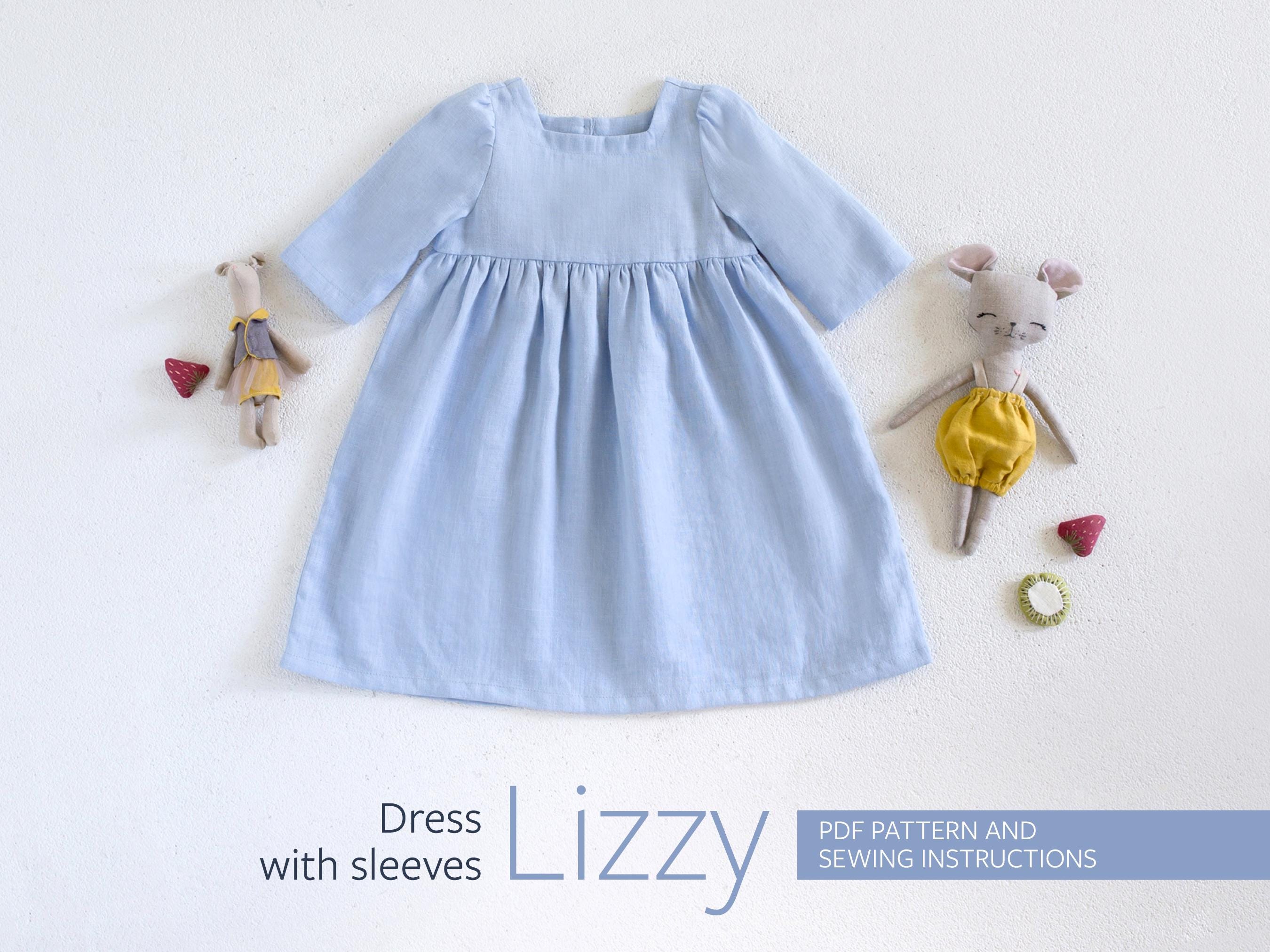 Girl's dress pattern, Girl's sun dress sewing pattern, Summer dress for  children 3m-6Y, Linen dress for girl sewing PDF in EN