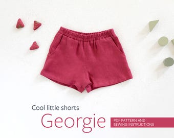 Sewing pattern of shorts for KIDS. Shorts for boy or girl from 3 years to 10 years, simple to make.