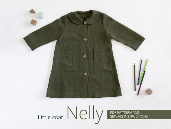 Girl's coat pattern, Kid's jacket pattern with pockets, Toddler jacket sewing pattern, Girl's jacket pattern 6-11 Years, only in EN
