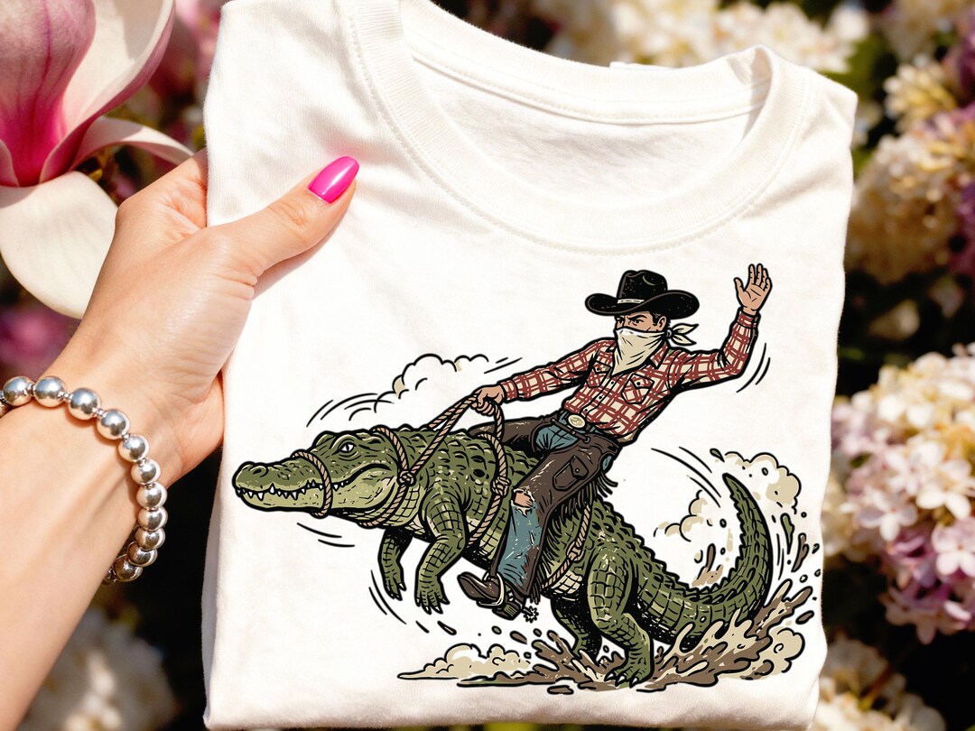 Cowboy Riding Alligator PNG | Funny Western Gator Rodeo Design ...