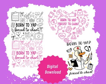 Born to Yap - Gebundene Krankenschwester Digitale Kunst - Preppy CNA & RN Design - Krankenschwester