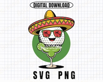Cinco de Mayo Golf Ball With Sombrero Margarita Golfer  png Funny Cinco de Mayo Golf Lover Themed png svg