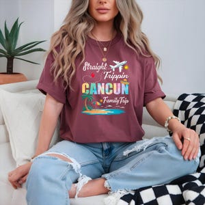 Retro Trippin’ 2025 Cancun Vacation PNG - Vintage Family Trip Digital Art - Colorful Mexico Summer Shirt Sublimation - Downloadable
