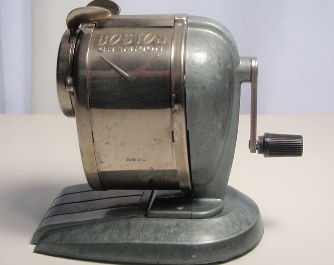 Vintage Boston Champion Pencil Sharpener Old School Industrial Etsy