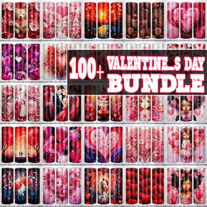 100+ Valentine Tumbler Wrap Bundle, 20oz Skinny Valentine Tumbler Sublimation Designs, Valentines day Tumbler PNG, Instant Digital Download