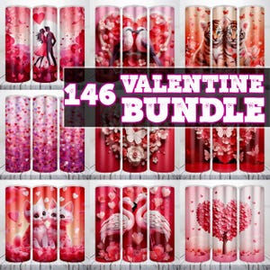 146 Valentine Tumbler Wrap Bundle, 20oz Skinny Valentine Tumbler Sublimation Designs, Valentines day Tumbler PNG, Instant Digital Download