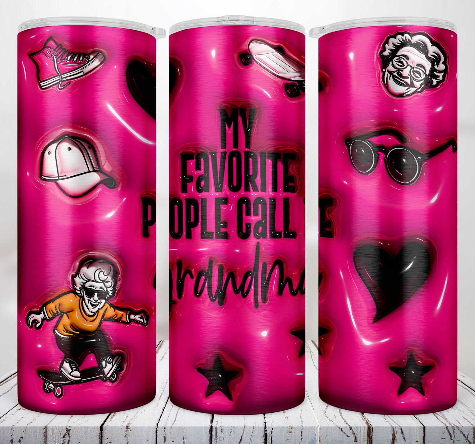 Custom 3D Inflated Effect Printed Tumbler, Personalized Best