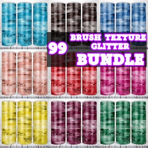 Bundle Glitter Tumbler Wrap, Tumbler Wrap Bundle, Brush Texture Tumbler Warp, 20oz Skinny Tumbler Sublimation Design, Digital Download