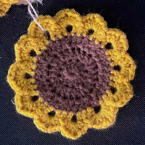Crochet Sunflower Coasters