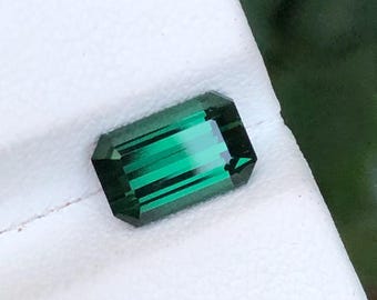 2.65 Carat Natural Green Tourmaline Gemstone - Emerald Cut