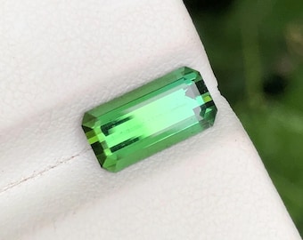 2.50ct Natural Bluish Green Emerald Cut Tourmaline Gemstone