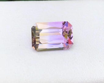 Natural 3.55ct Emerald Cut Ametrine | Bi-Color Quartz Gemstone