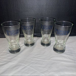 Set of 4 Vintage Budweiser Light Beer Glasses Tumblers Rare 1980’s Bud Light