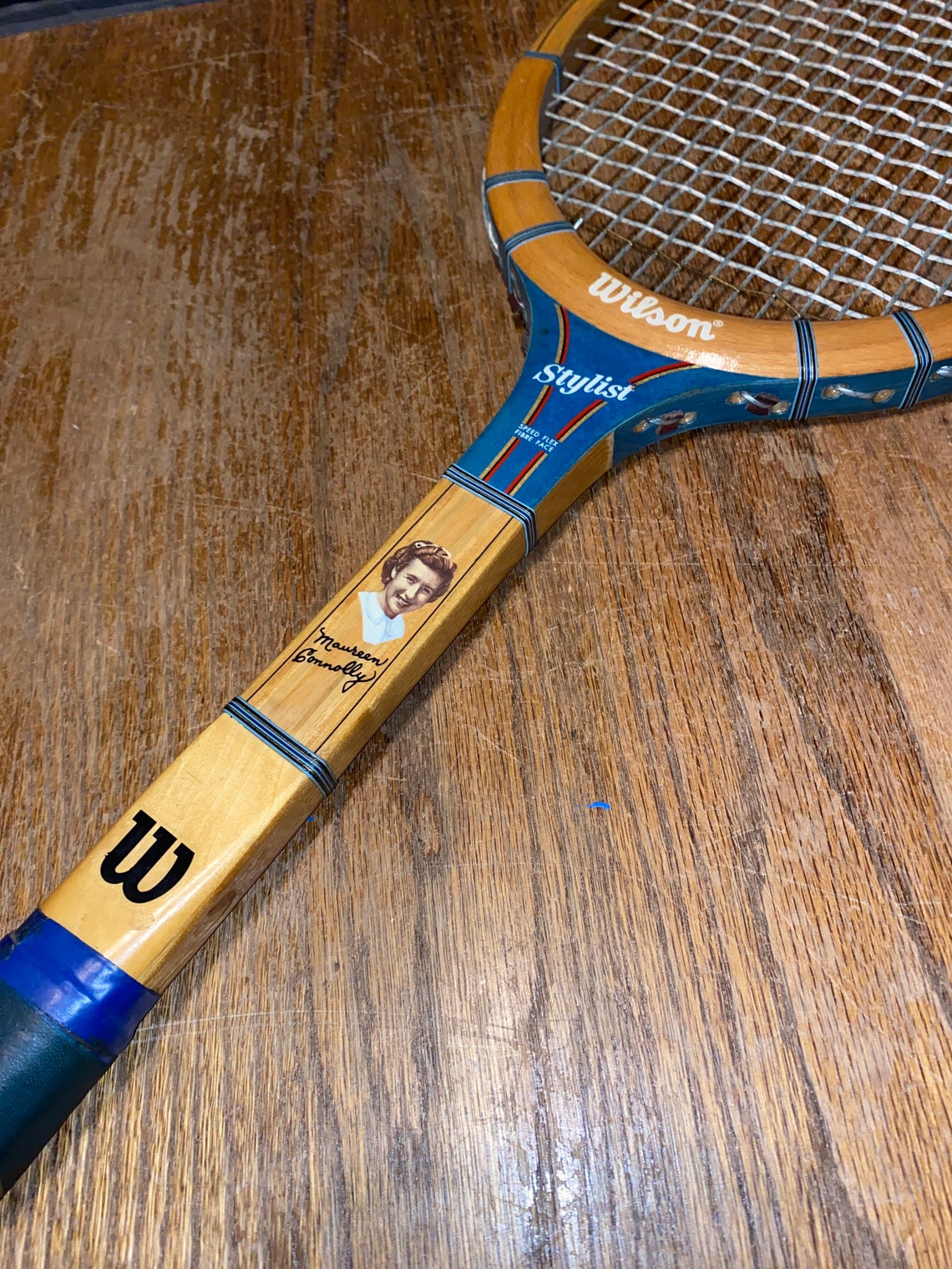 Vintage Wilson Stylist Maureen Connolly Wooden Tennis Racket Etsy