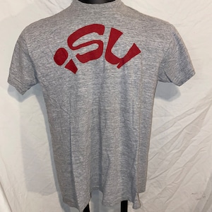 Vintage 1970&#39;s ISU Iowa State Cyclones Graues T-Shirt Single Stitch Erwachsenengröße L