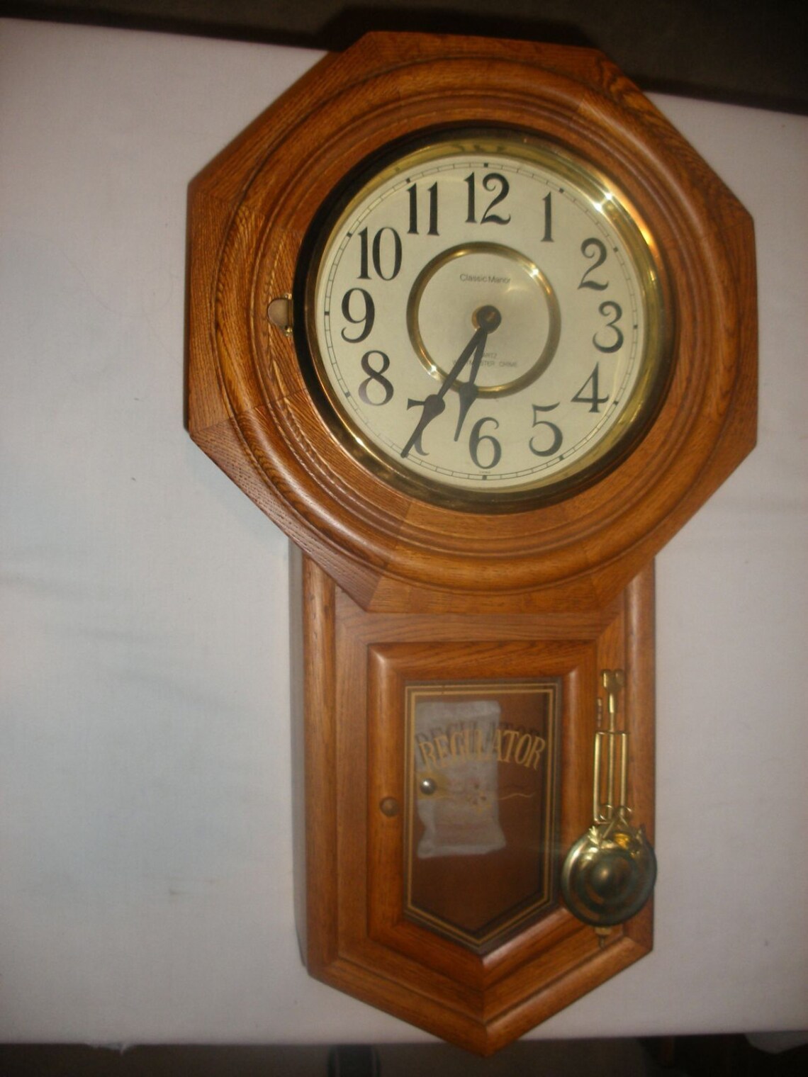 Vintage Regulator Classic Manor Quartz Battery Wall Clock with Etsy