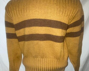 Vintage Towncraft Penneys 100% Virgin Wool Brown Sweater Men’s Size Medium