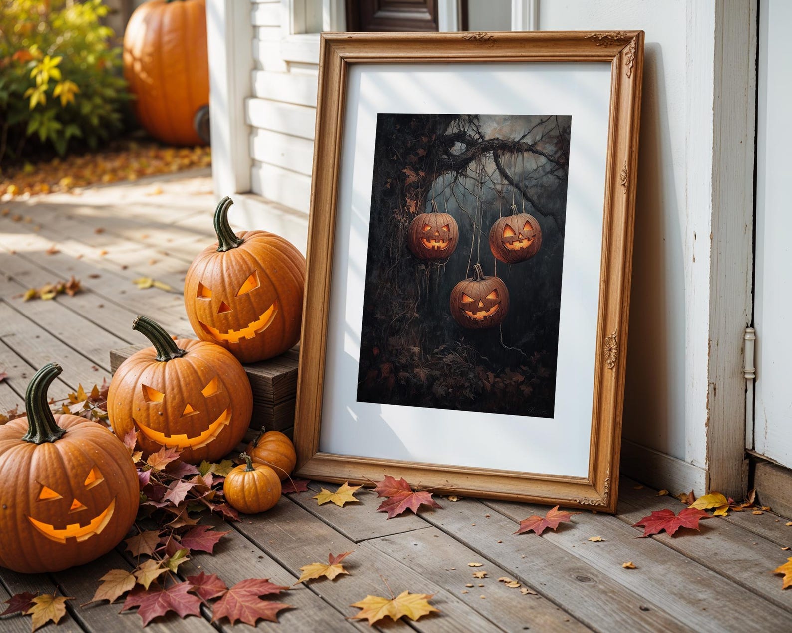 PRINTABLE Spooky Jack-olantern Halloween Art, Vintage Halloween Pumpkin ...