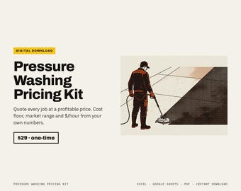 Pressure Washing Pricing Calculator | Excel, Google Sheets, PDF Quote Template (Digital Download)