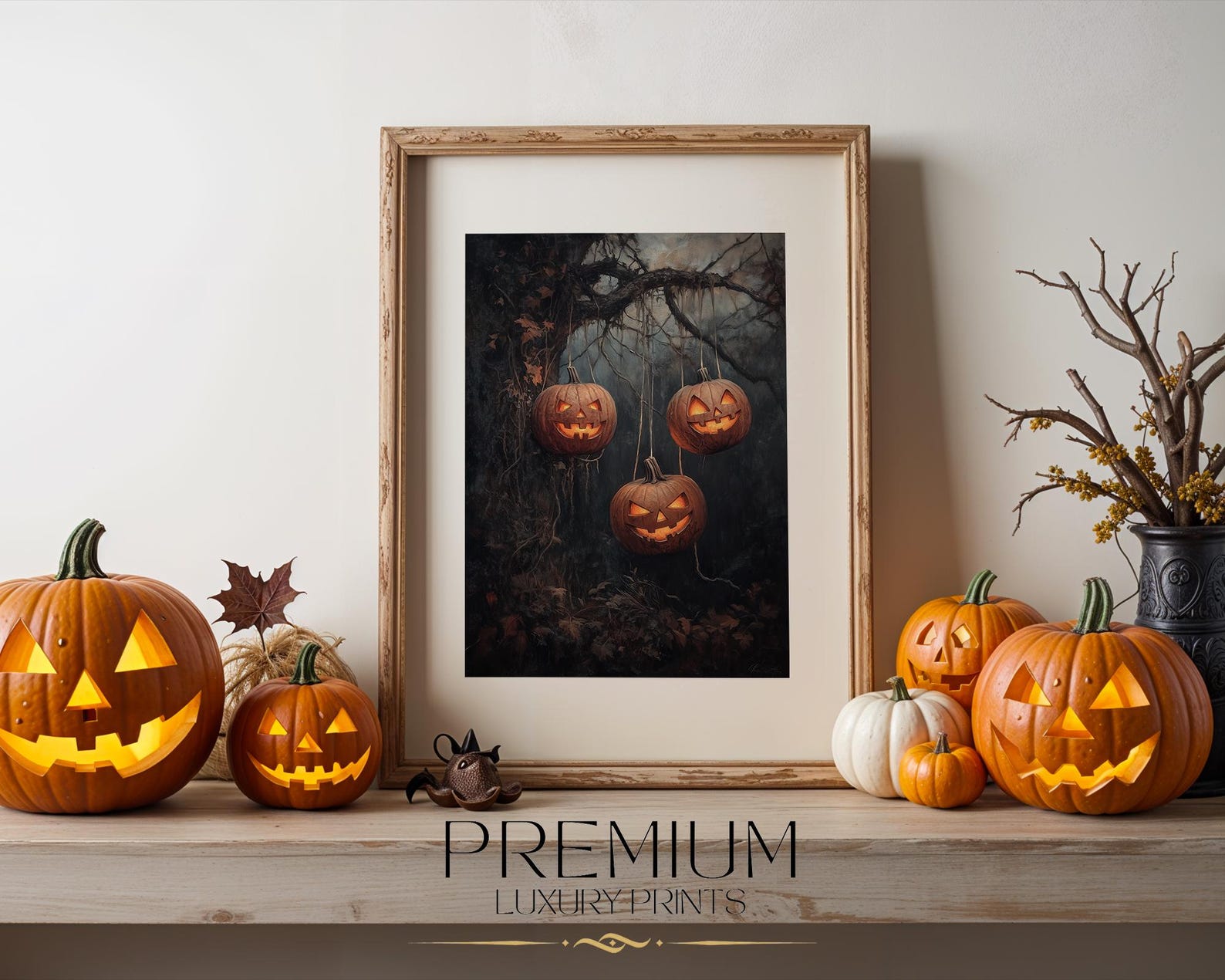 PRINTABLE Spooky Jack-olantern Halloween Art, Vintage Halloween Pumpkin ...