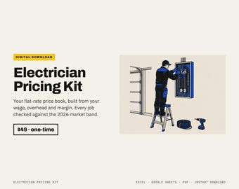 Electrician Flat Rate Price Book Kit | 35 Jobs, 2026 Rate Card (Digital Download)