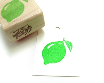Lime, Hand Carved Rubber Stamp