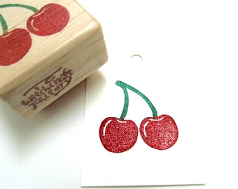 Cherry, Hand Carved Rubber Stamp