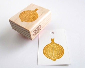 Onion Stamp, Hand Carved Vegetable Stamp