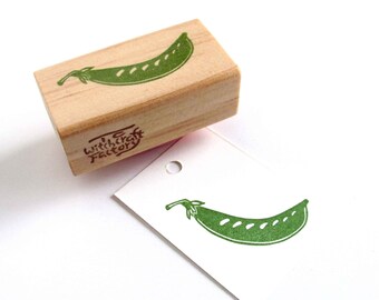 Snow Pea Stamp, Hand Carved Vegetable Stamp