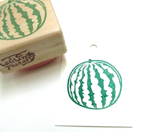 Watermelon, Hand Carved Rubber Stamp